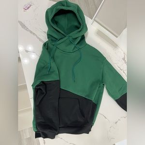 Womens SHEIN Colorblock hoodie size L, Green and black color